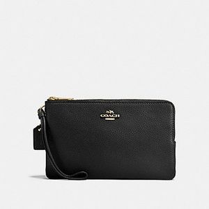 DUOBLE ZIP WALLET IN LEATHER(COACH F87587)